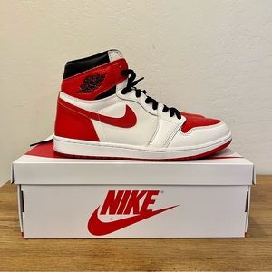 Nike Air Jordan 1 High OG Heritage size 10.5 Chicago red white